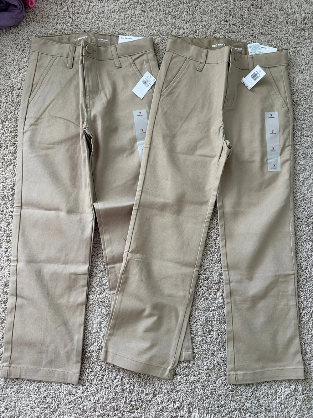2 - NWT Old Navy boys Straight Leg Khakis Slacks Pants size 7